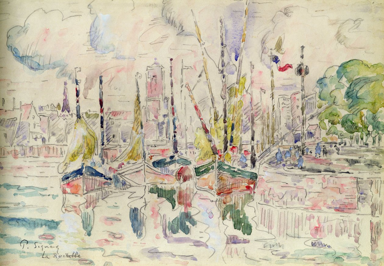 La Rochelle (kağıt üzerine sulu boya) by Paul Signac