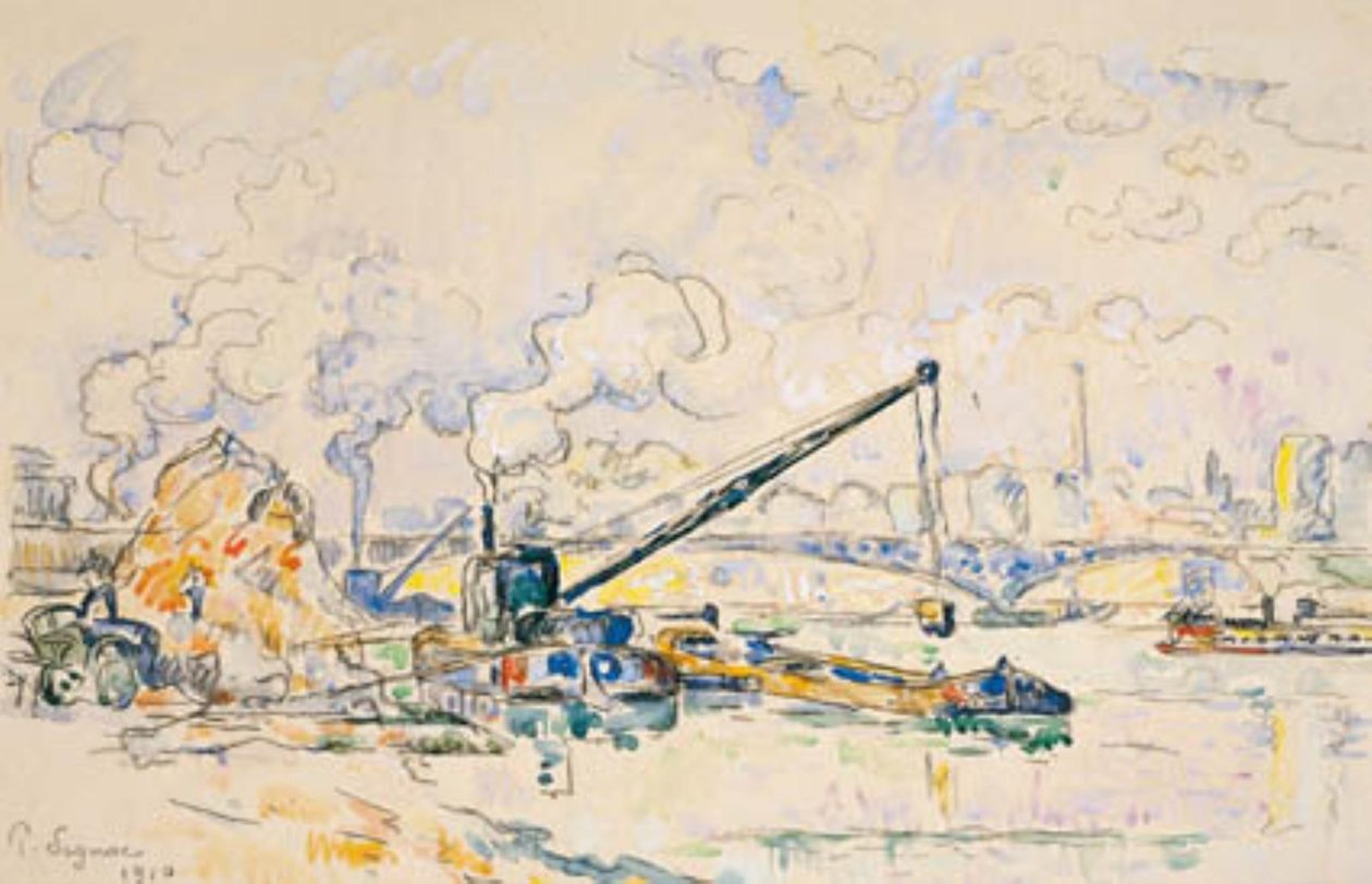Mirabeau Köprüsü. Sandbunken by Paul Signac