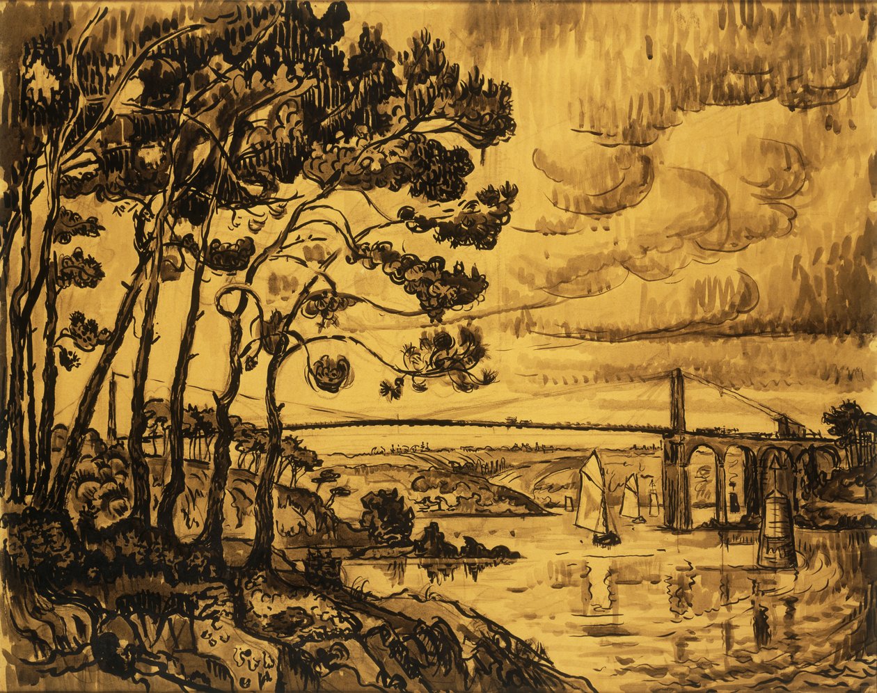 Lezardrieux Köprüsü, 1922 by Paul Signac