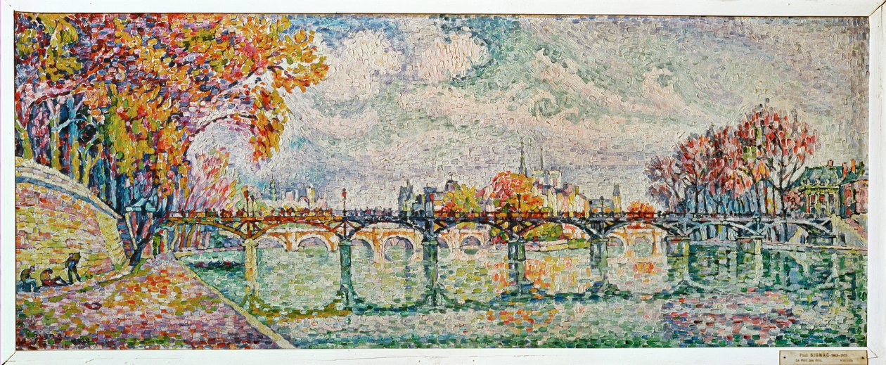 Le Pont des Arts, Paris (tuval üzerine resim) by Paul Signac