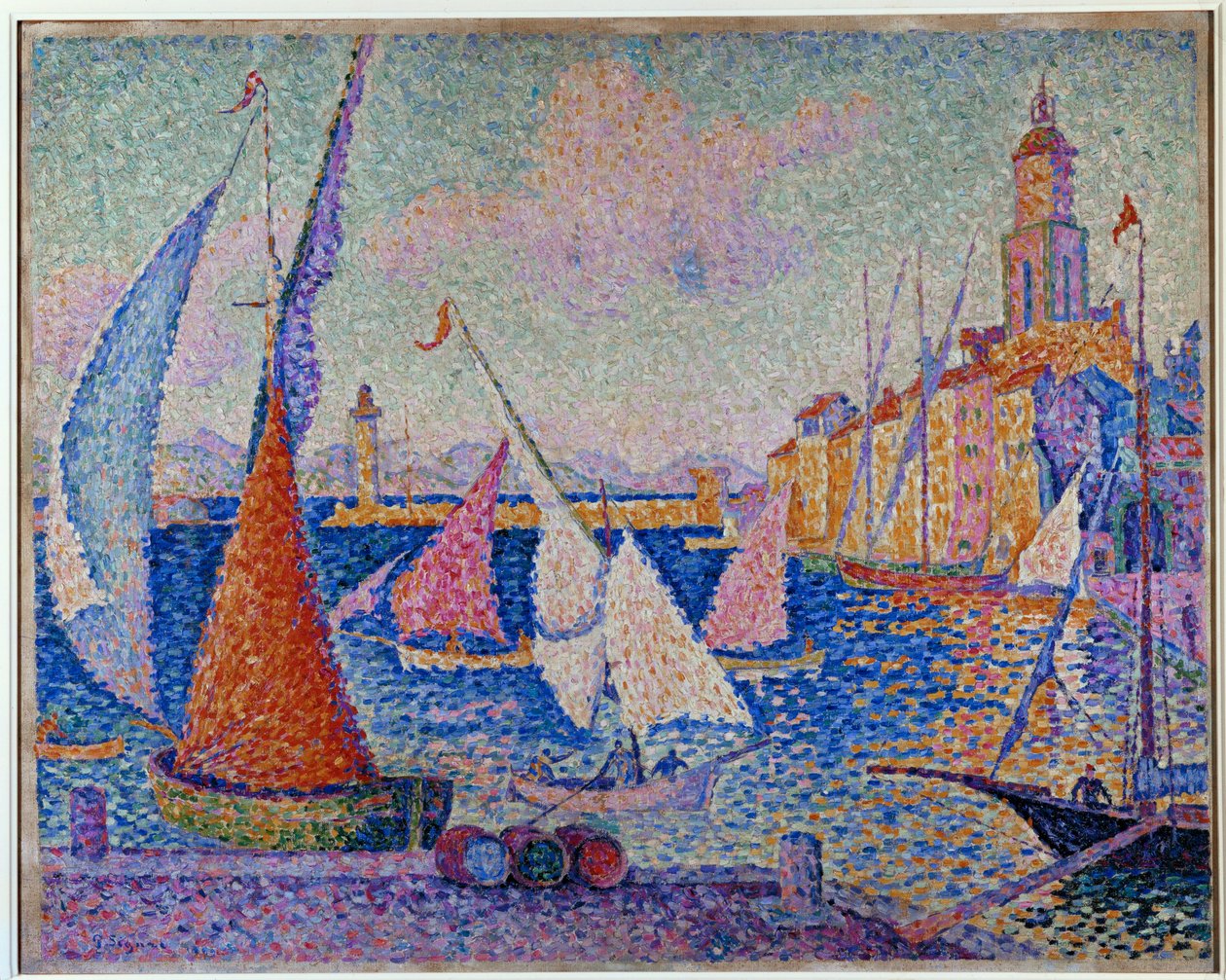 Le Quai. Tropez (tuval üzerine yağlıboya) by Paul Signac