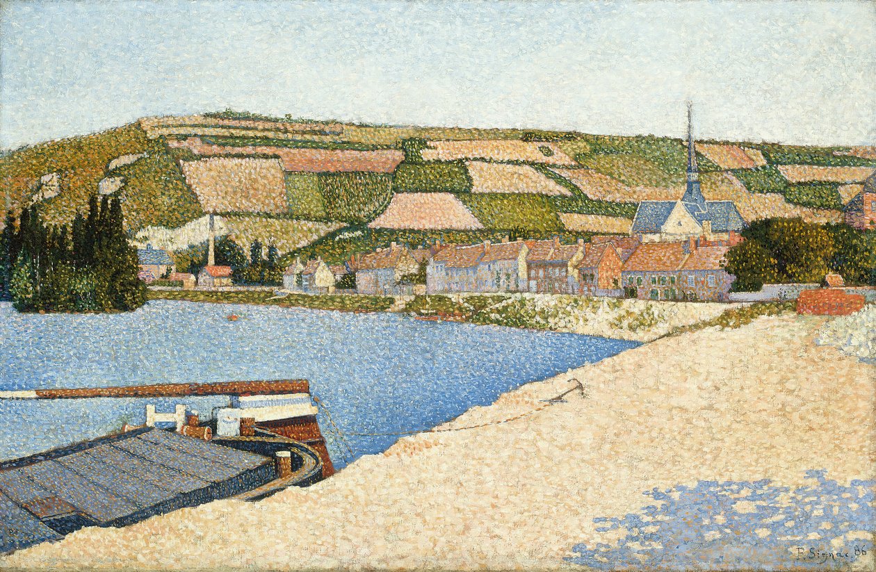 Les Andelys, Aval Sahili, 1886. by Paul Signac