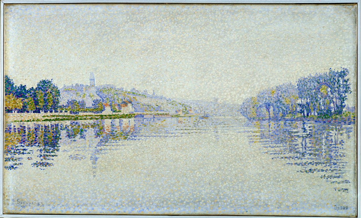Nehir Kenarı, Seine ve Herblay Tablosu, Paul Signac (1863-1935) 1889 Güneş. 0,33x0,55 m Paris, Orsay Müzesi by Paul Signac