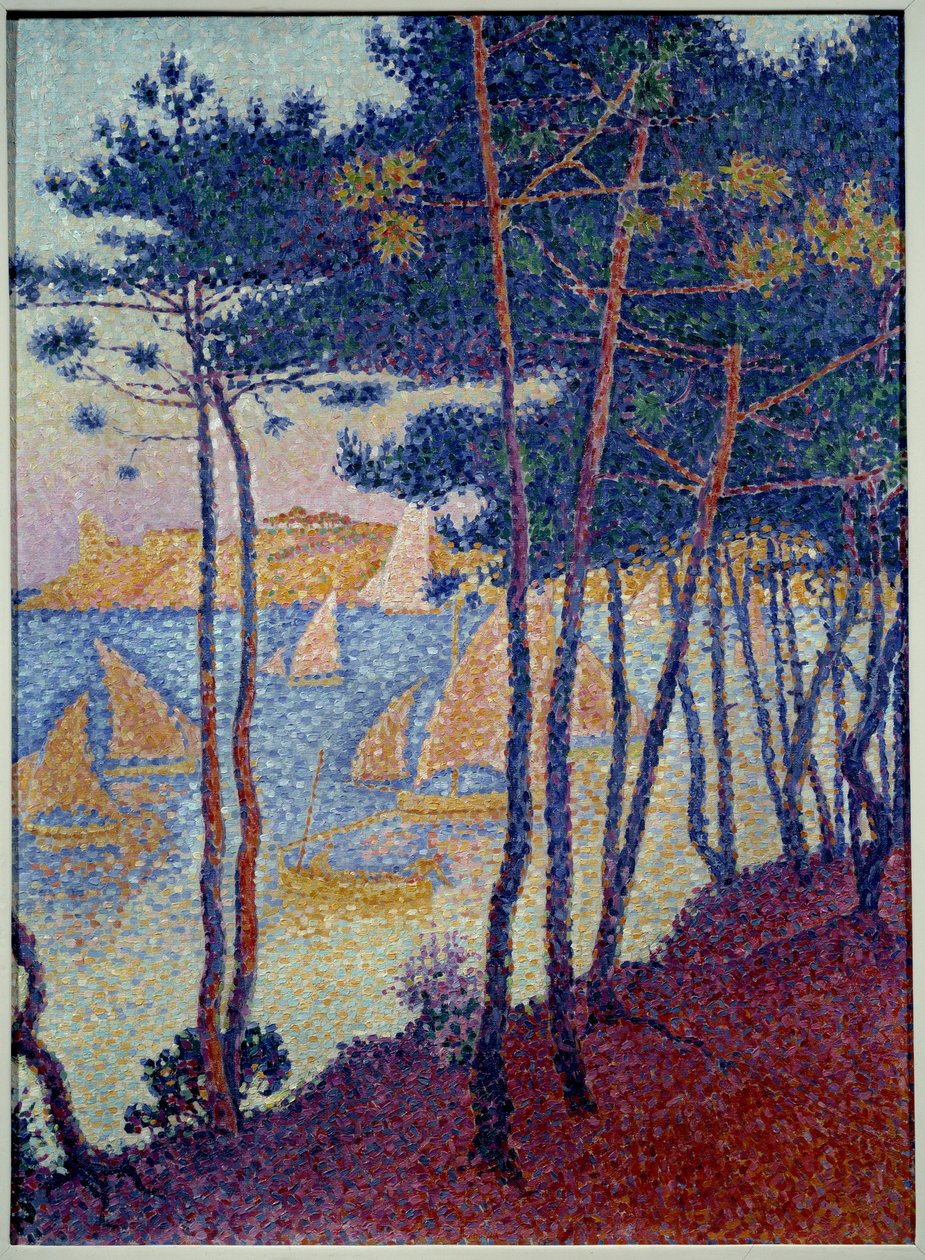 Yelkenler ve Çamlar Tablosu Paul Signac (1863-1935) 1896 Özel Koleksiyon by Paul Signac