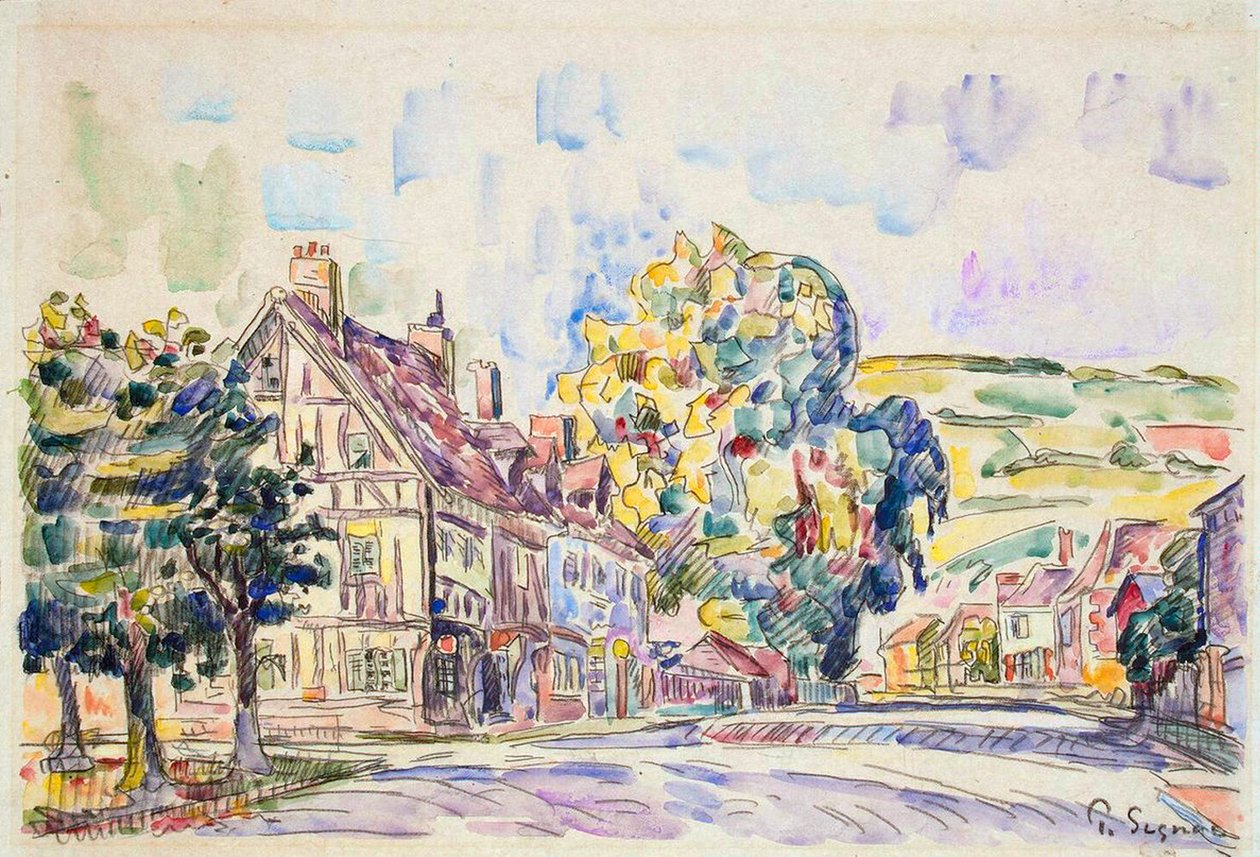 Normandiya'da Çerçeve Evli Sokak, c1925 by Paul Signac