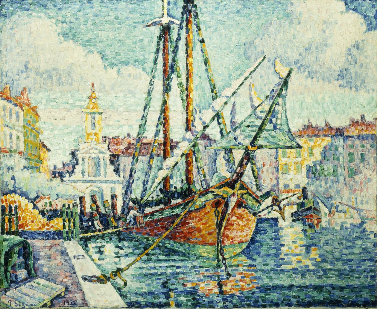 St. Tropez Limanı; Le Port de St. Tropez, 1923 by Paul Signac