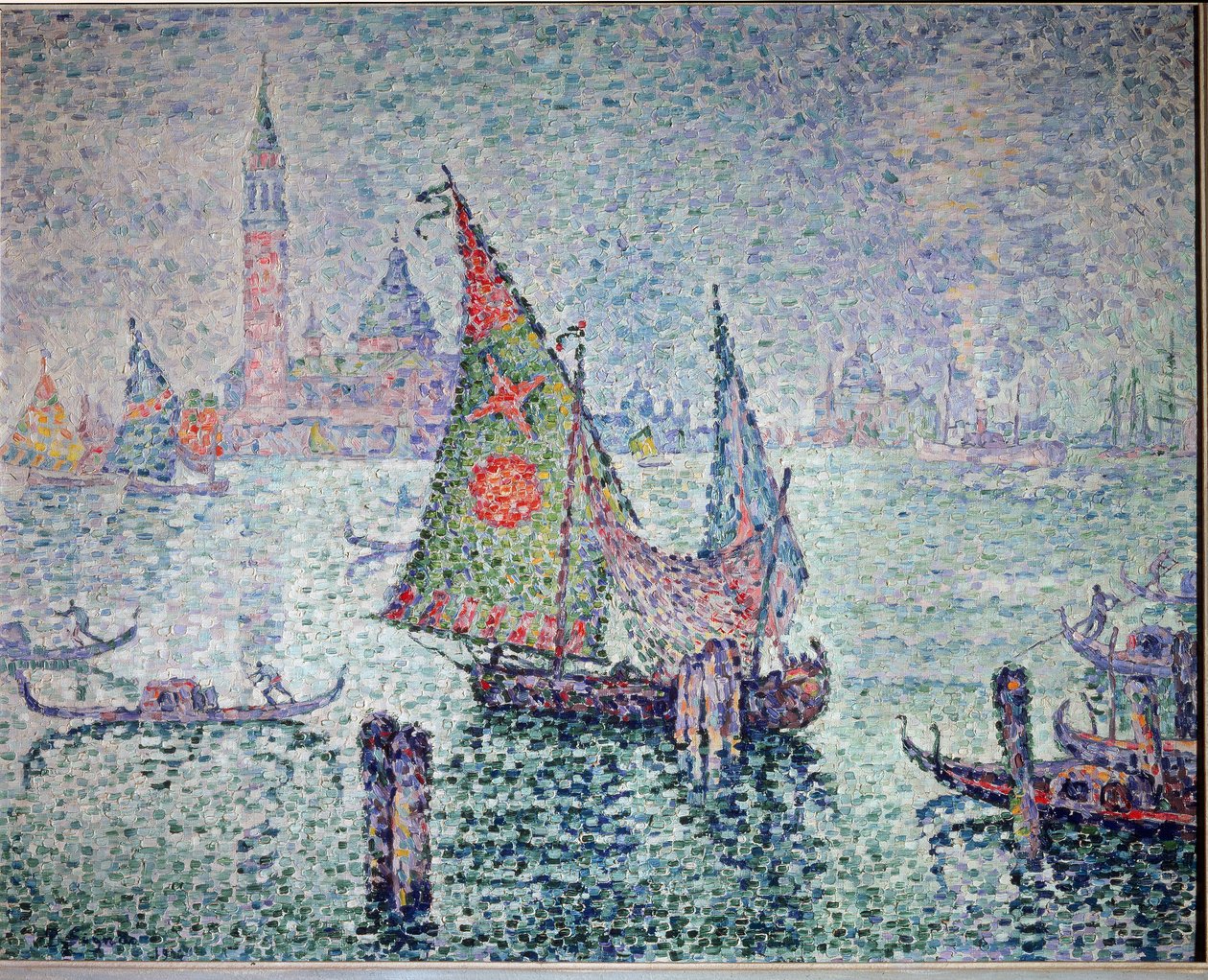 Yeşil peçe, Venedik - 1904. Tuval üzerine yağlı boya by Paul Signac
