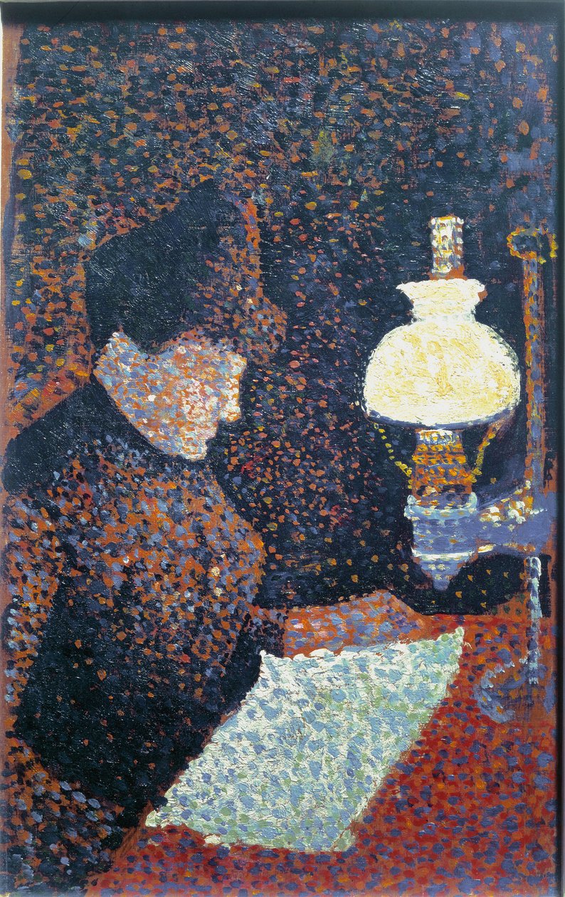 Lambanın altındaki kadın - tuval üzerine yağlıboya by Paul Signac