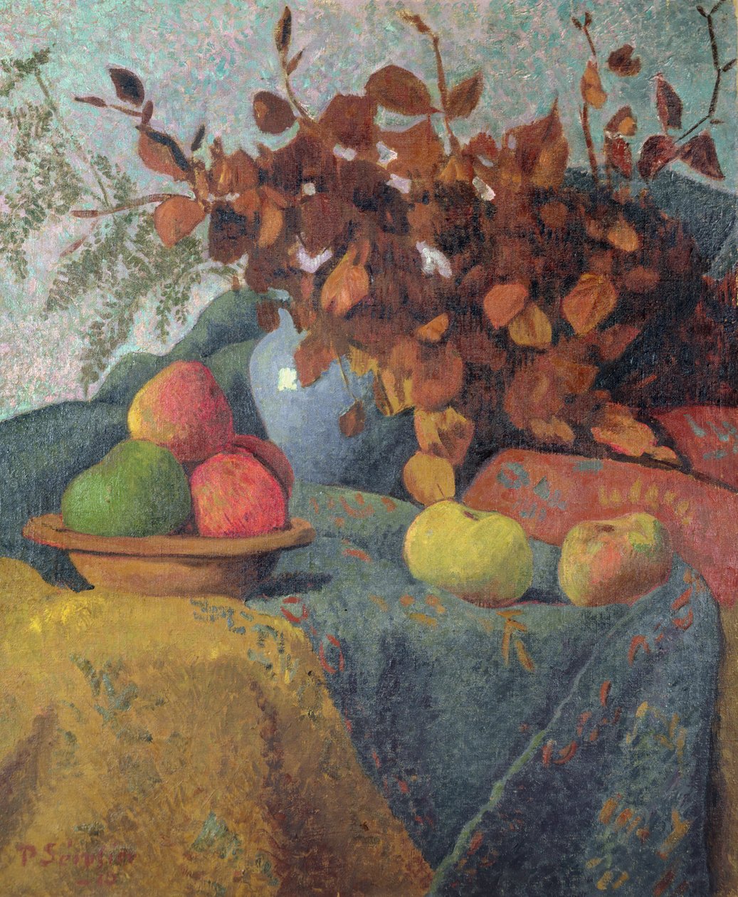 Elma ve Sonbahar Yapraklarının Natürmortu, 1910 by Paul Sérusier