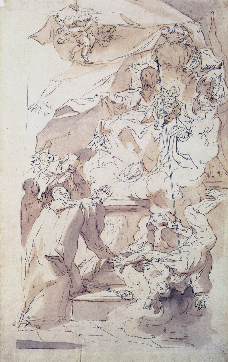 Aziz Bernard ile Bakire ve Çocuk İsa, 18. yüzyıl. by Paul Troger