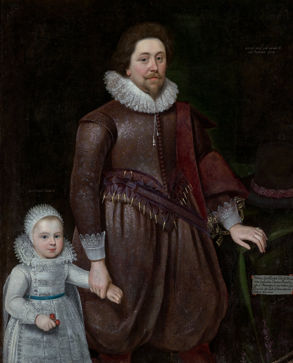 William, Lord Cavendish, Devonshire Daha Sonra İkinci Earl (1591-1628) ve Oğlu by Paul van Somer