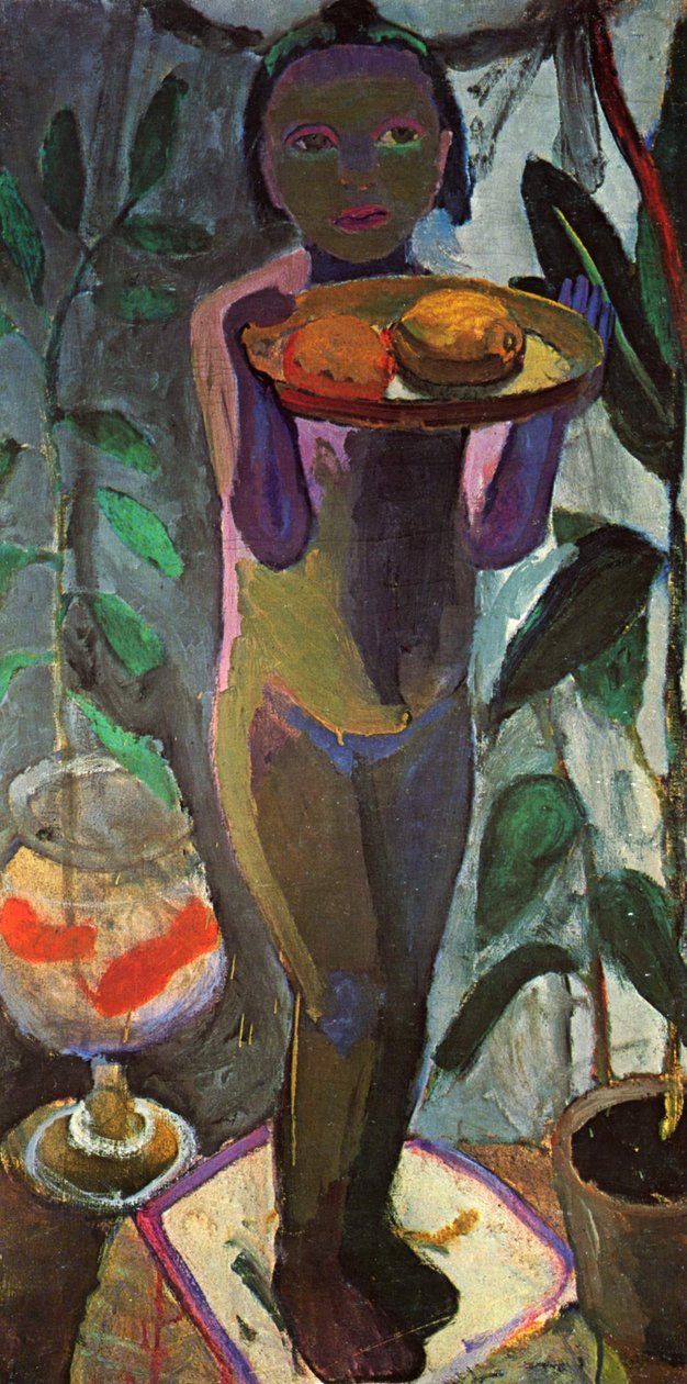 Bir akvaryum ile çocukların çıplak by Paula Modersohn Becker