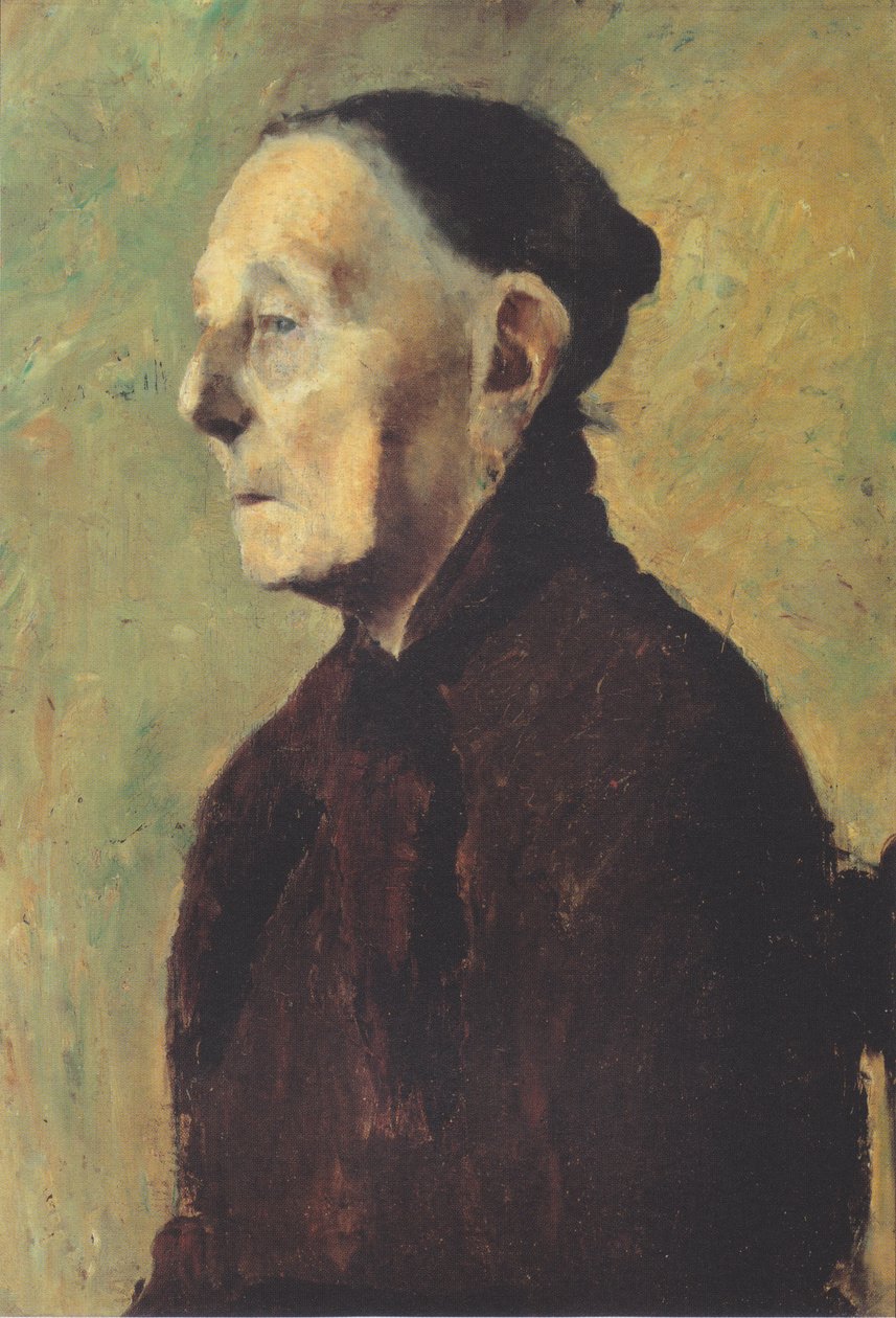 Profildeki yaşlı bir kadının yarım boy portresi by Paula Modersohn Becker