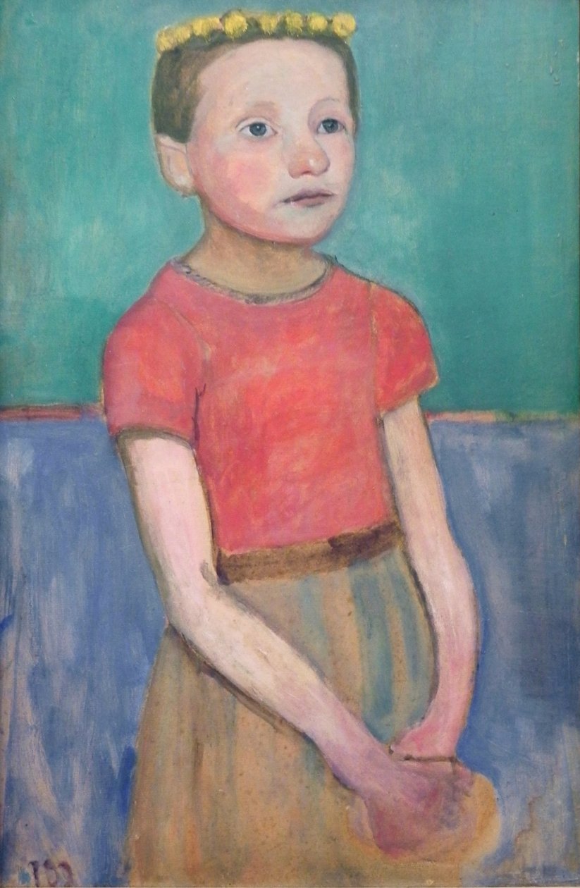 Yaklaşık 12 yaşında bir İtalyan kızın yarım boy portresi by Paula Modersohn Becker