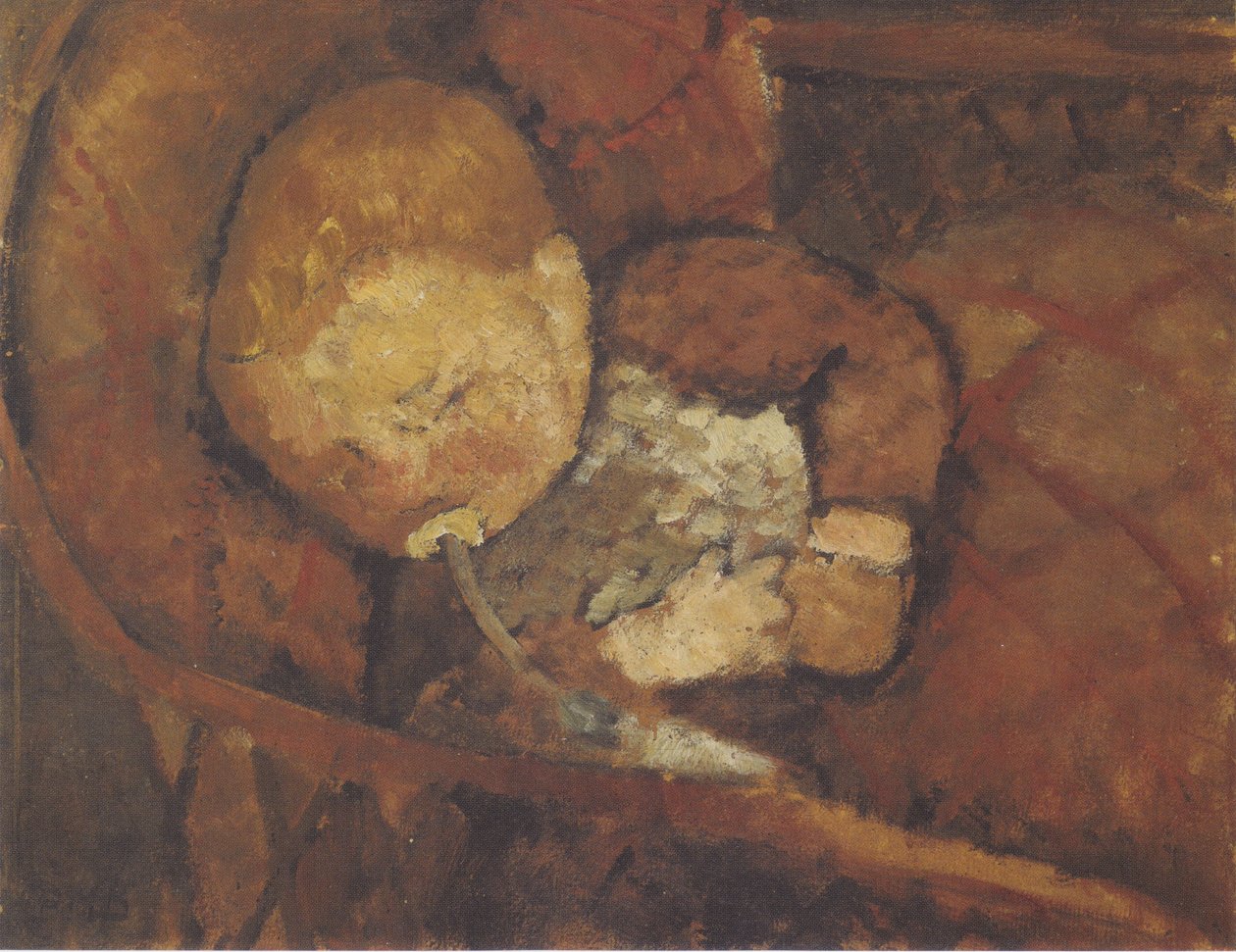 Beşikte biberon olan çocuk by Paula Modersohn Becker