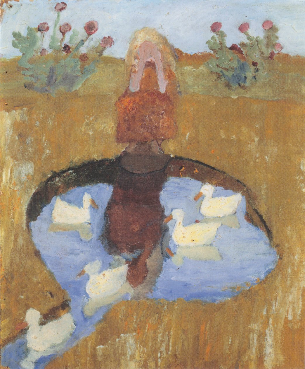 Ördek göletindeki kız by Paula Modersohn Becker