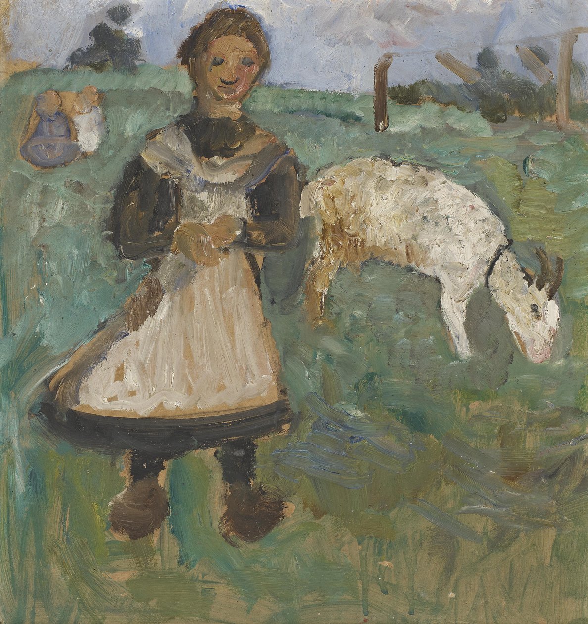 keçi ile kız by Paula Modersohn Becker