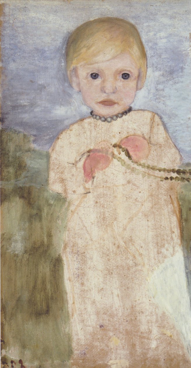 İnci kolyeli Mieke Vogeler by Paula Modersohn Becker