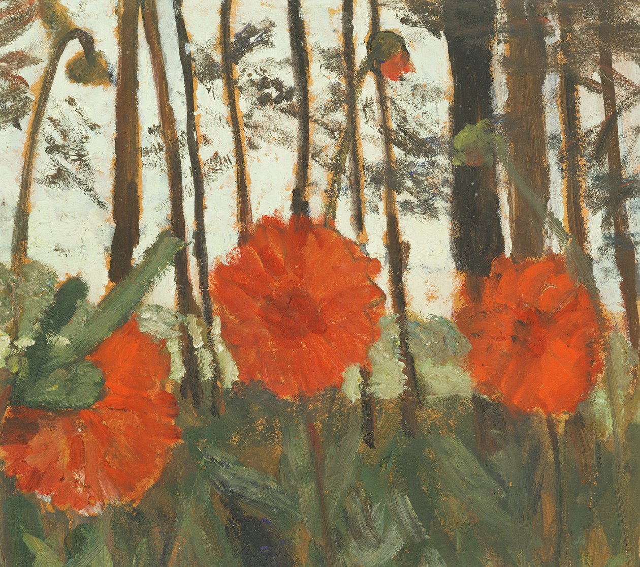 Bir Ormanın Kenarında Gelincikler by Paula Modersohn Becker