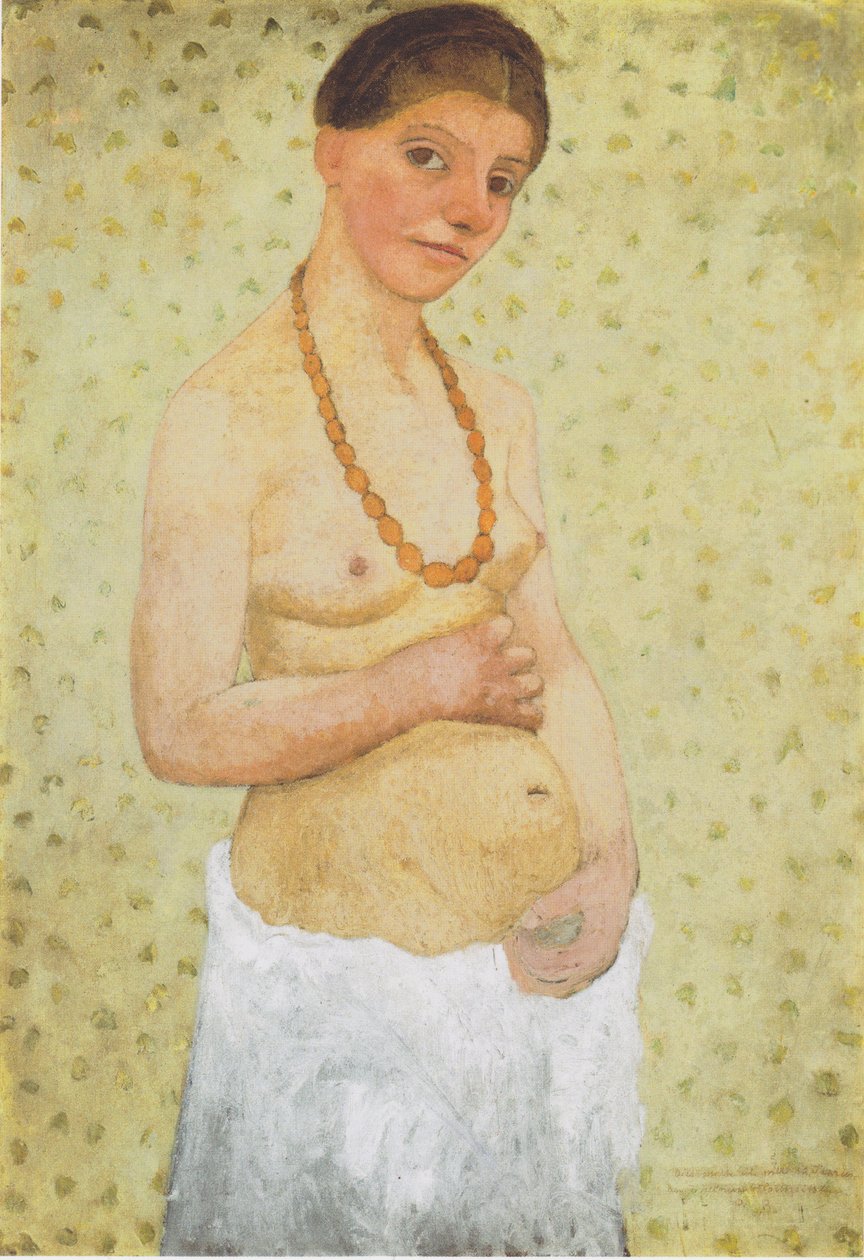 6. evlilik yıldönümünde otoportre by Paula Modersohn Becker