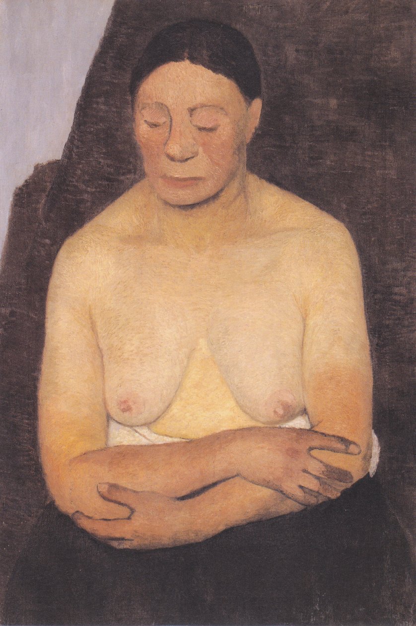 kadın yarı çıplak by Paula Modersohn Becker