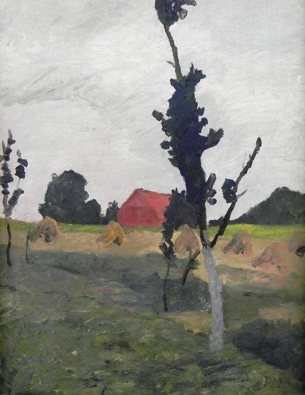Worpsweder, manzara, kırmızı bir ev by Paula Modersohn Becker