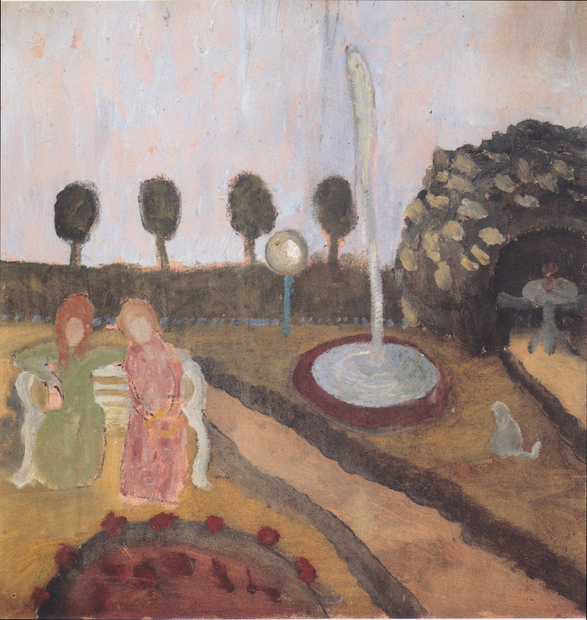 Bir çeşme ile bahçede iki kadın 1 by Paula Modersohn Becker