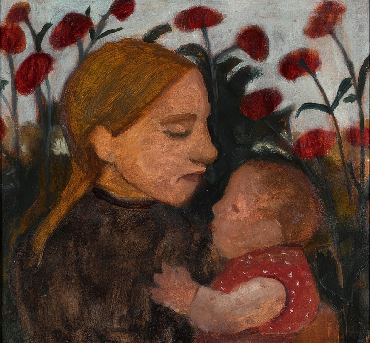 Çocuklu genç bir kadın. 1902 by Paula Modersohn Becker