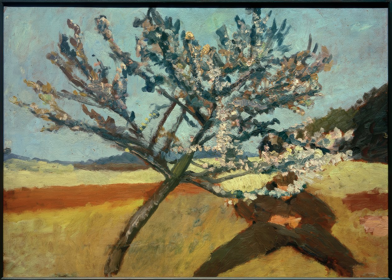 P.Modersohn-Becker, Çiçek açan bir ağacın altında yatan adam by Paula Modersohn Becker