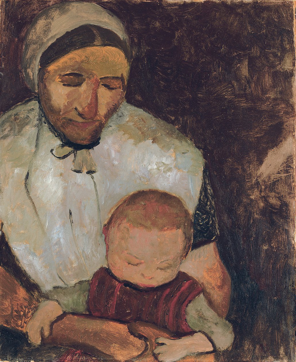 Kucağında Oturan Çocuklu Kadın; Kucağında çocuğu olan oturan köylü kadın, 1903 by Paula Modersohn Becker