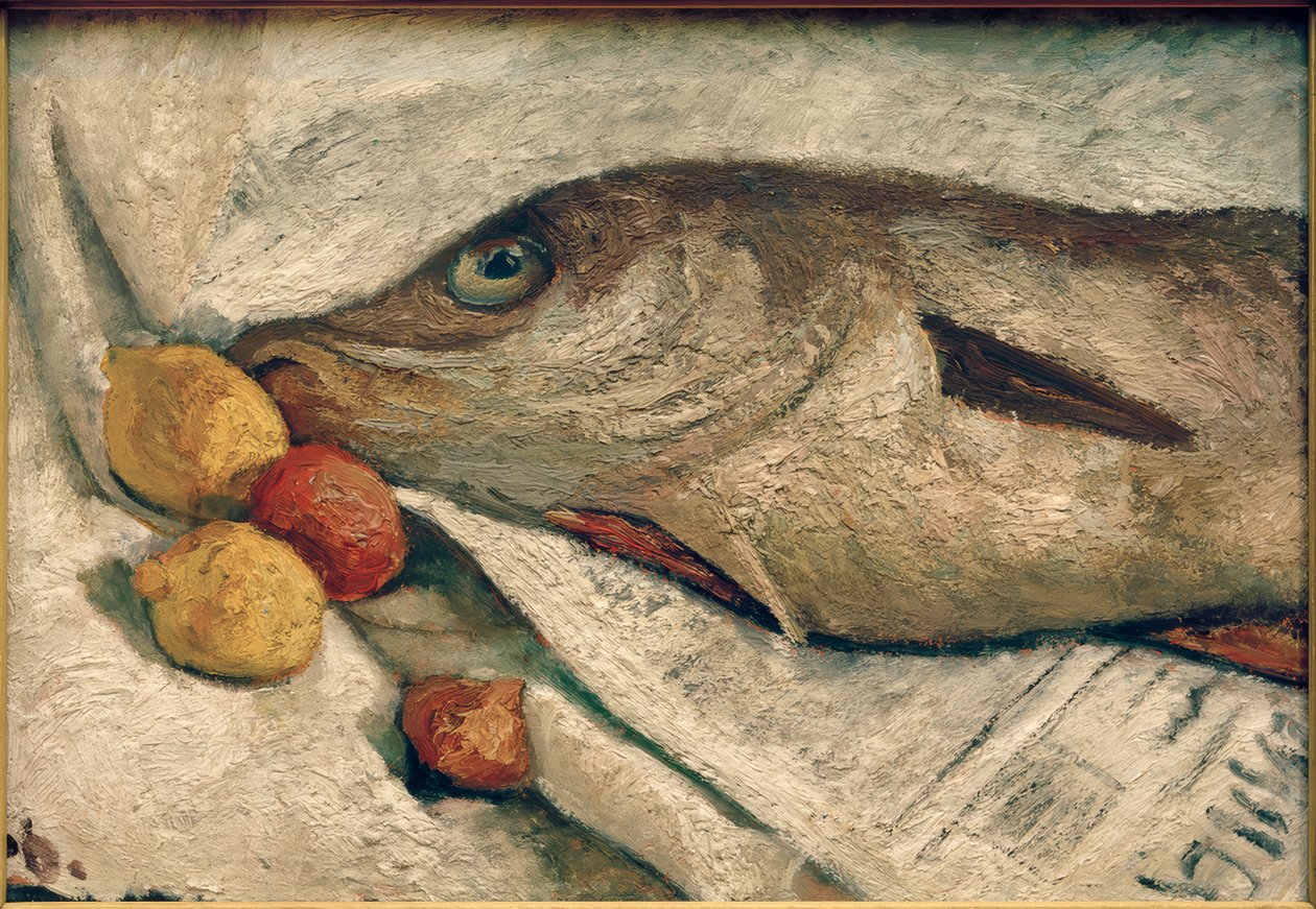 mezgit balığı ile natürmort by Paula Modersohn Becker