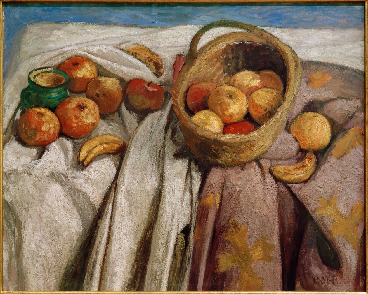 Elma ve muz ile natürmort by Paula Modersohn Becker