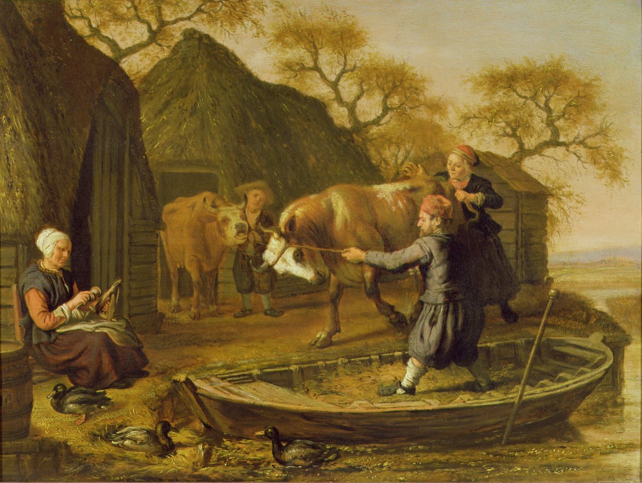 Sığır Küçük Bir Tekneye Yükleniyor by Paulus Potter