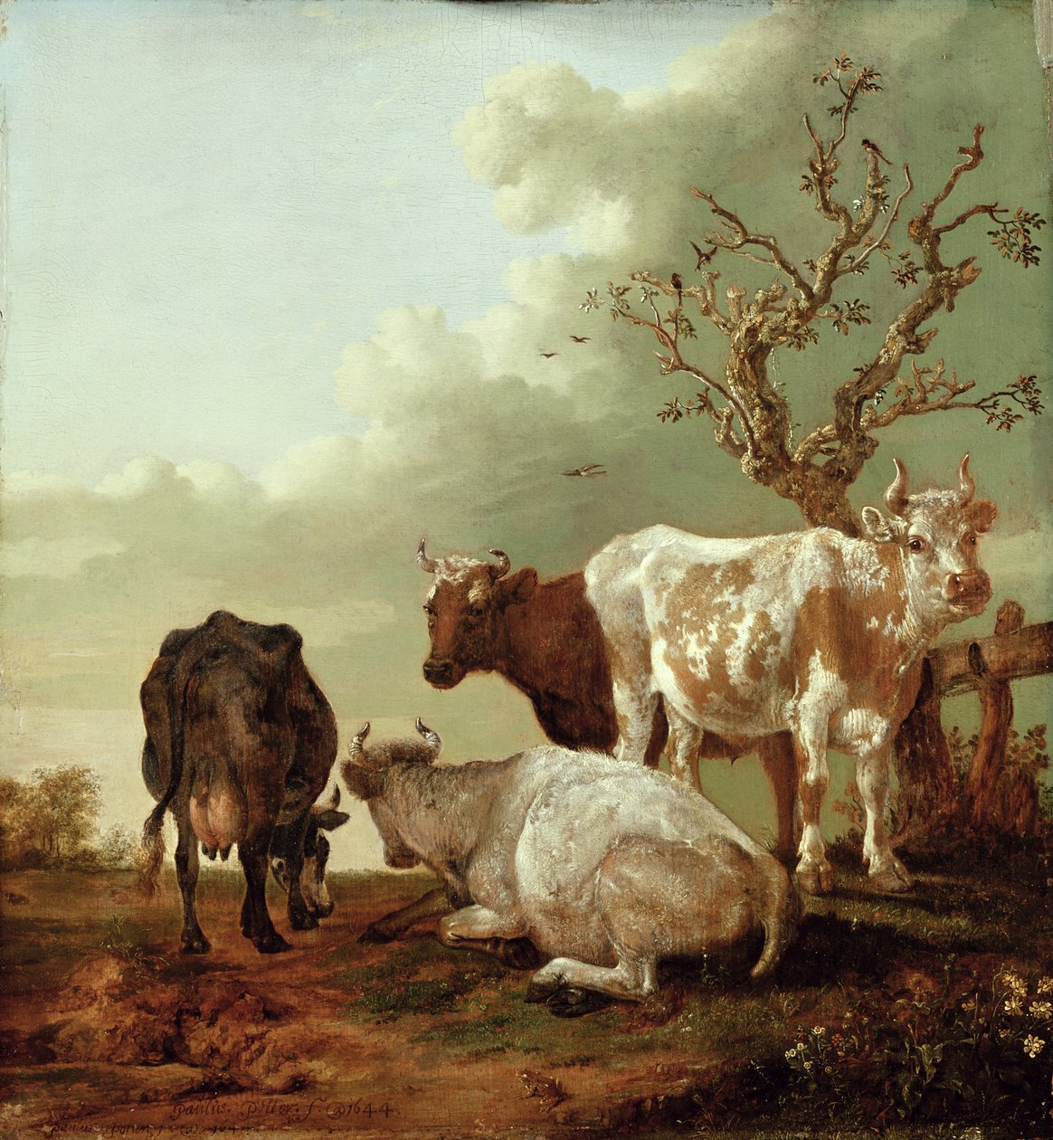 Çayırda Dört İnek, 1644 by Paulus Potter