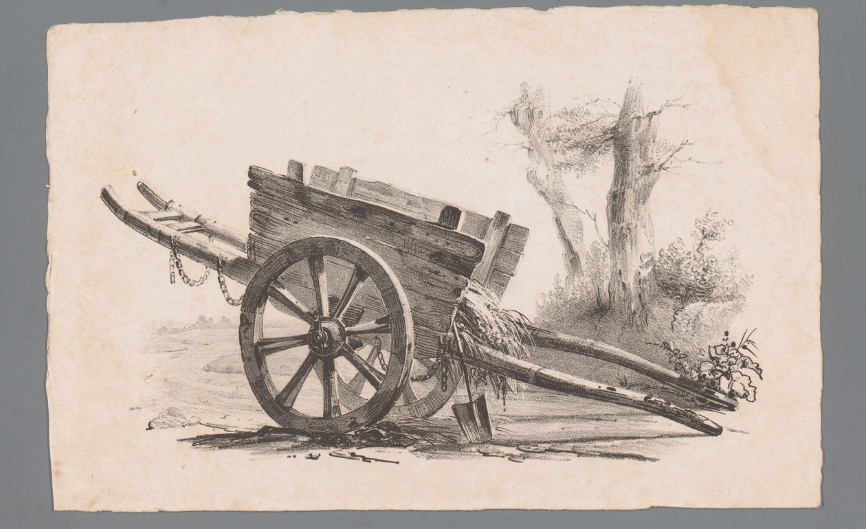 İki tekerlekli araba by Paulus Lauters (attributed to)