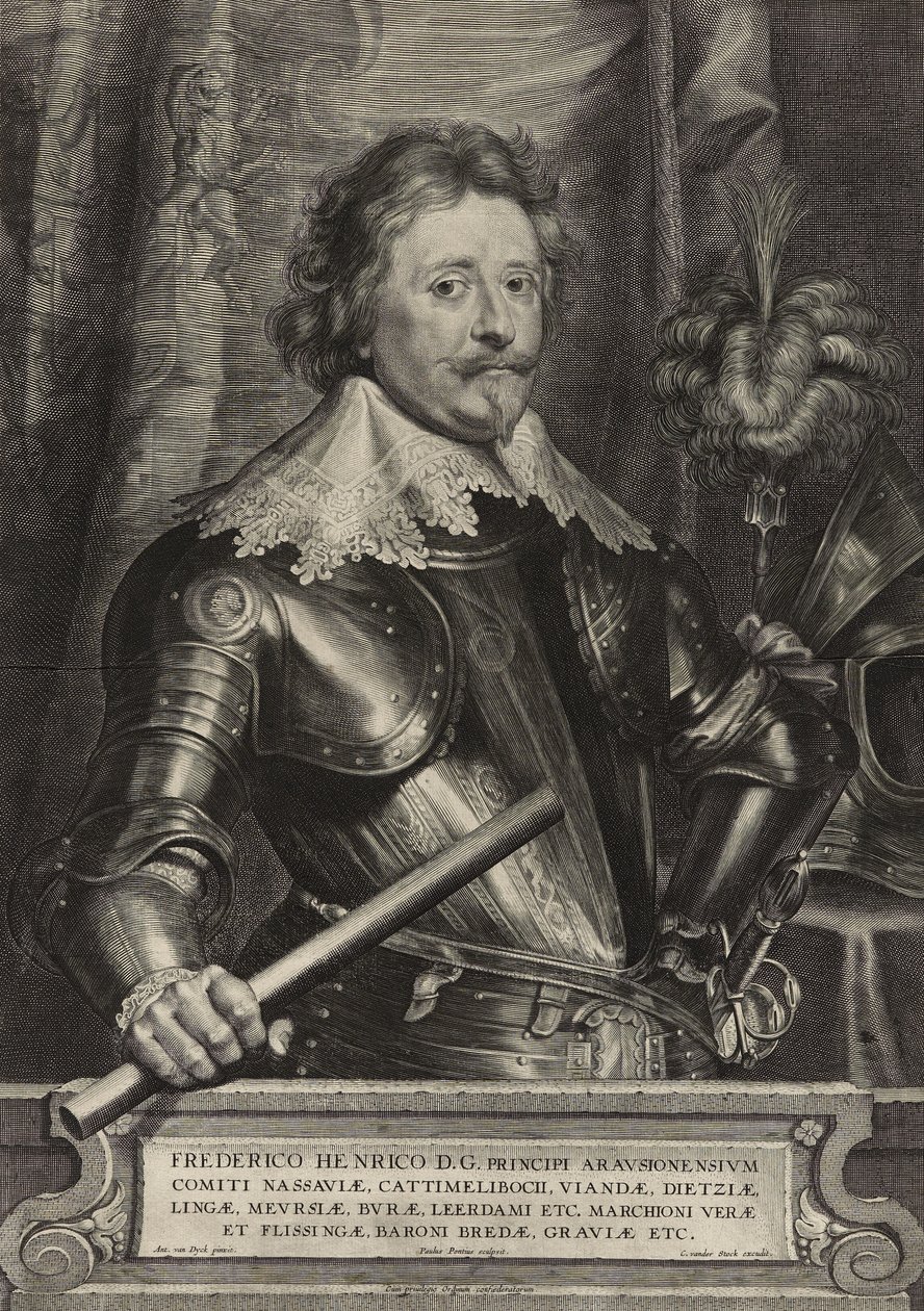 Frederico Henrico (Frederick Henry, Orange Prensi) (kağıt üzerine gravür) by Paulus Pontius