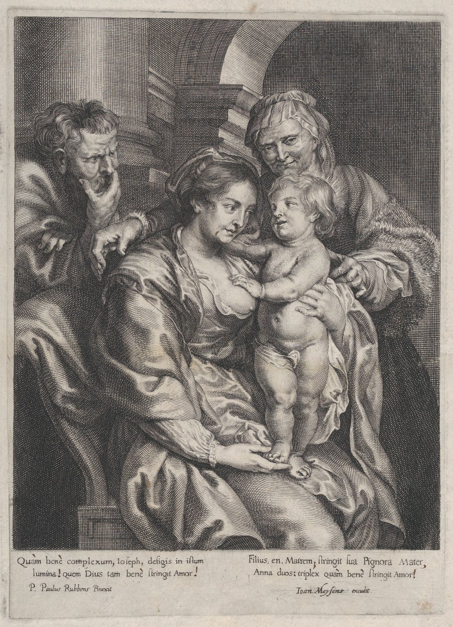 Aziz Anne ile Kutsal Aile, ca. 1620-70., ca. 1620-70. by Paulus Pontius