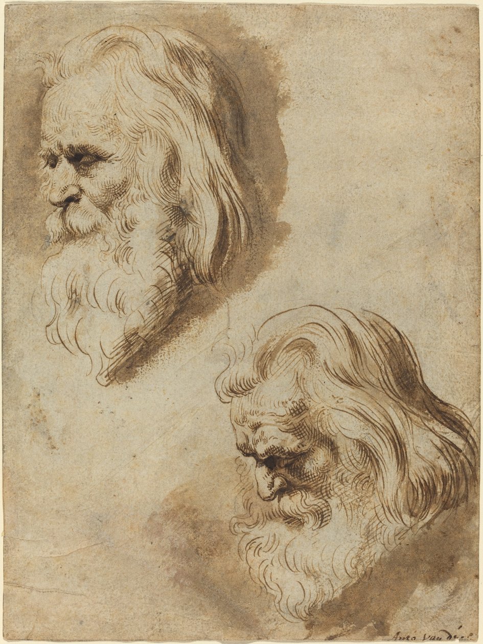 Yaşlı Bir Adamın Kafasına İlişkin İki Çalışma by Paulus Pontius after Sir Peter Paul Rubens