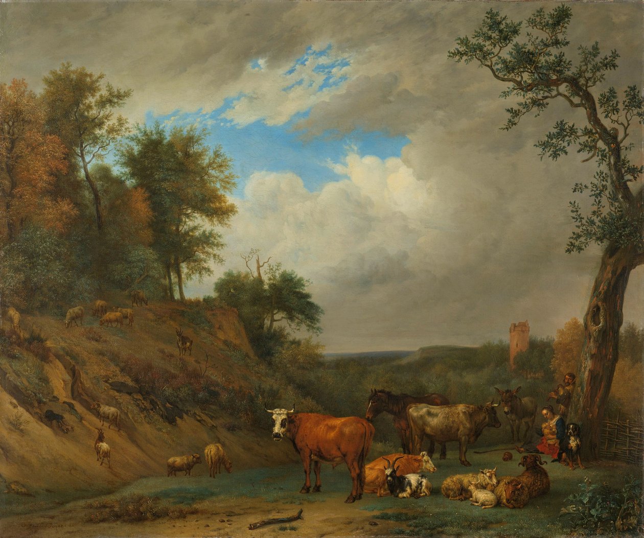 Sığırlarıyla çobanlar by Paulus Potter (after)