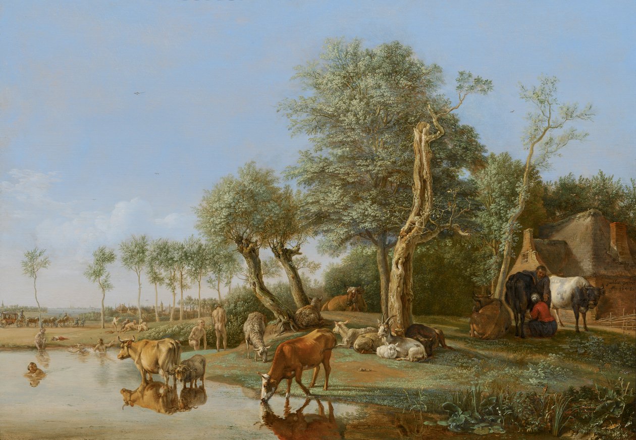 Suya Yansıyan İnekler, 1648 by Paulus Potter