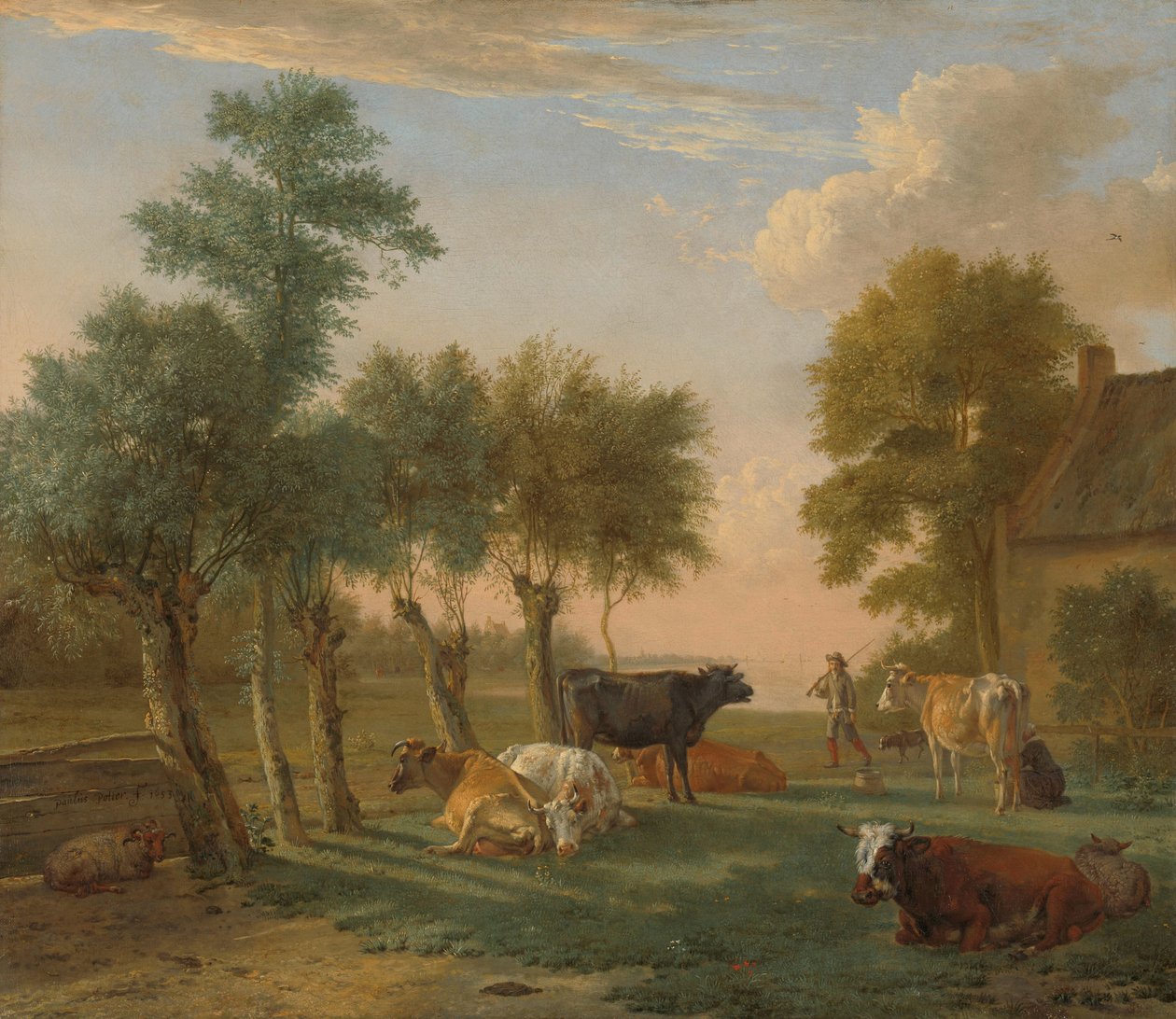 Çiftlik yakınındaki bir çayırda inekler Bir çiftliğin yakınındaki bir çayırda inekler by Paulus Potter
