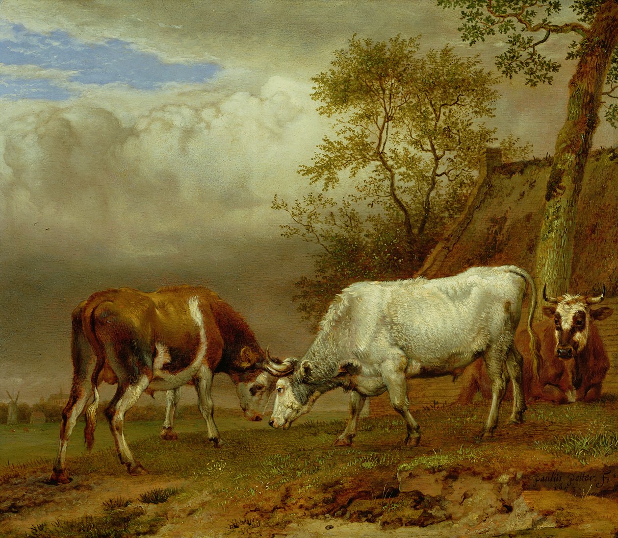 Kilitli Boynuzlu İki Boğa, 1653 by Paulus Potter