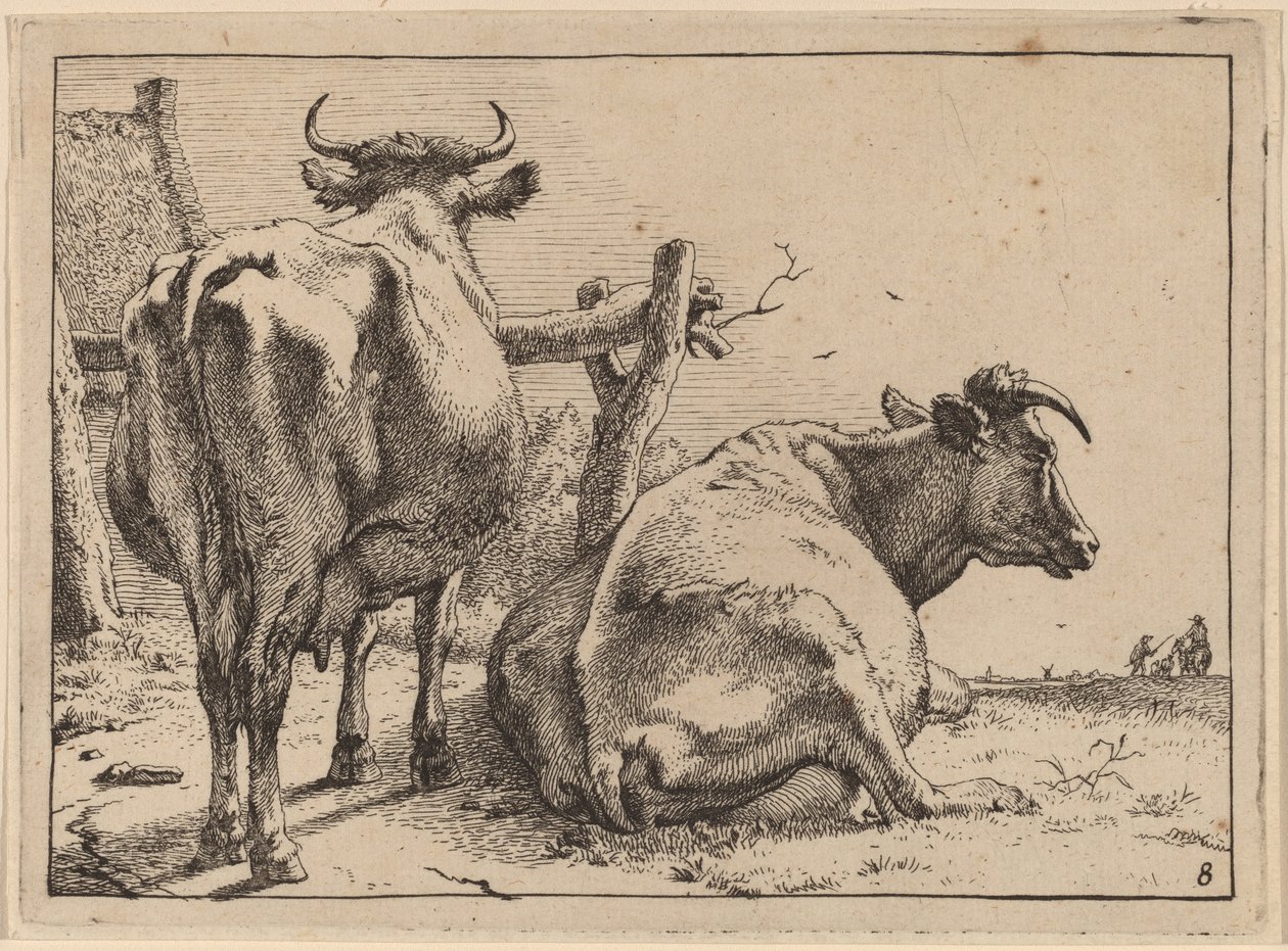 Arkadan Görülen İki İnek by Paulus Potter