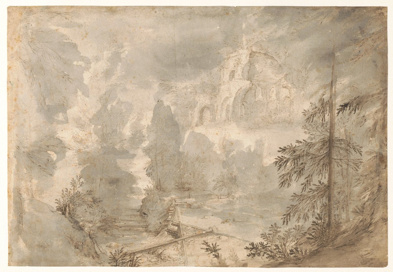 Harabeler ile Dağ Manzarası Bir harabe ile Güney Alman manzara by Paulus Willemsz. van Vianen