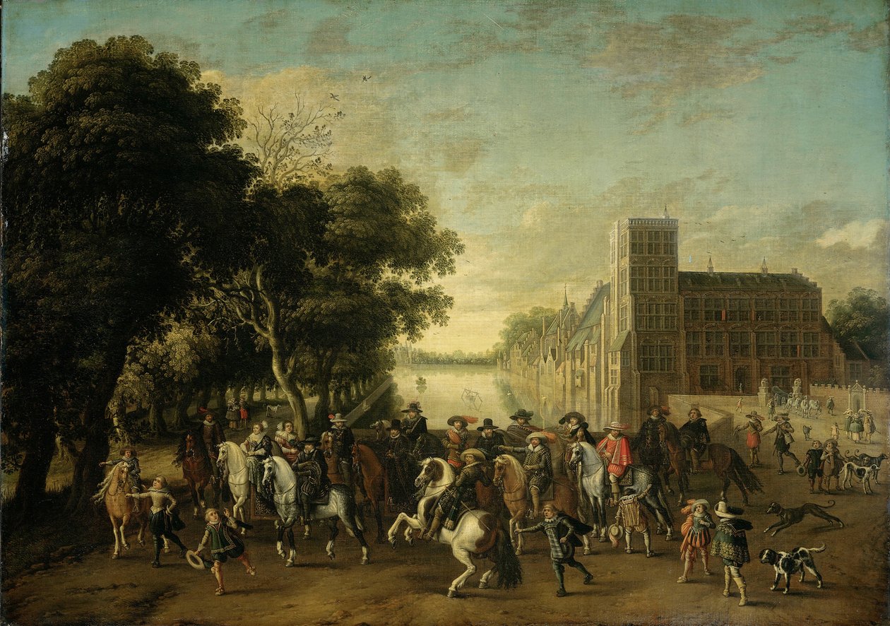 Orange Prensi Maurice, Frederick V ve eşi Elizabeth Stuart, Kral ve Kraliçe ile birlikte by Pauwels van Hillegaert