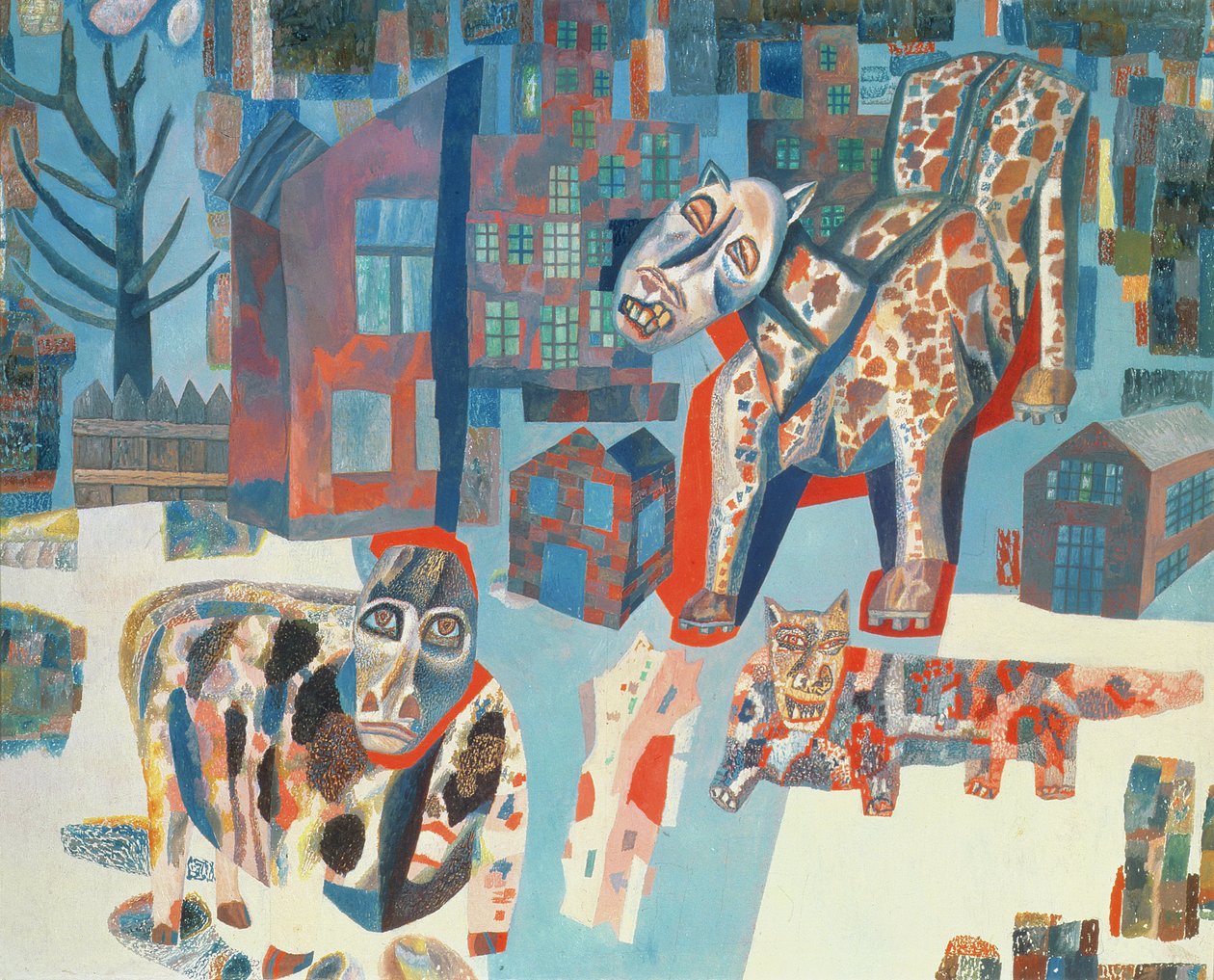 Canavarlar, 1925-6 (kağıt üzerine yağlı boya) by Pawel Nikolajewitsch Filonow
