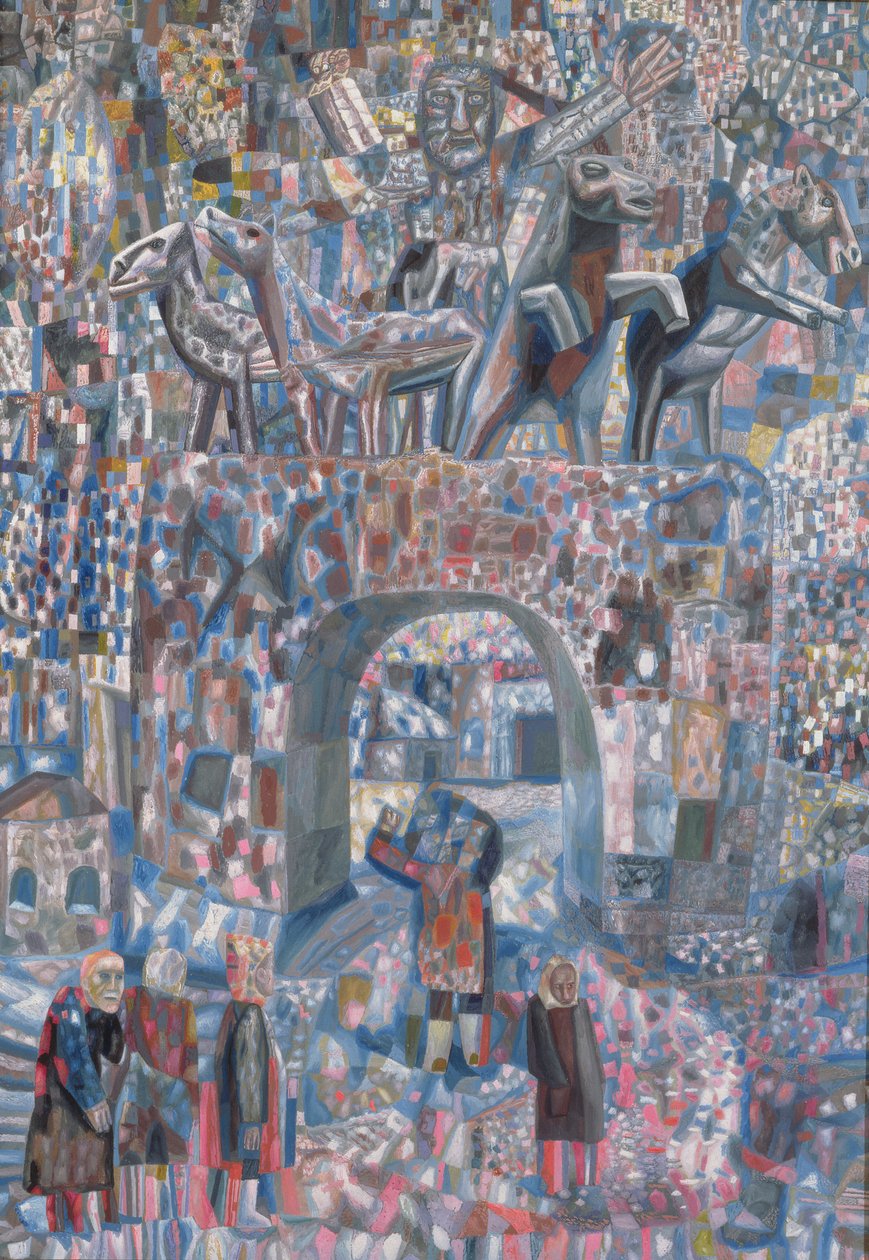 Narva Kapıları, 1929 (kağıt üzerinde yağlı boya) by Pawel Nikolajewitsch Filonow