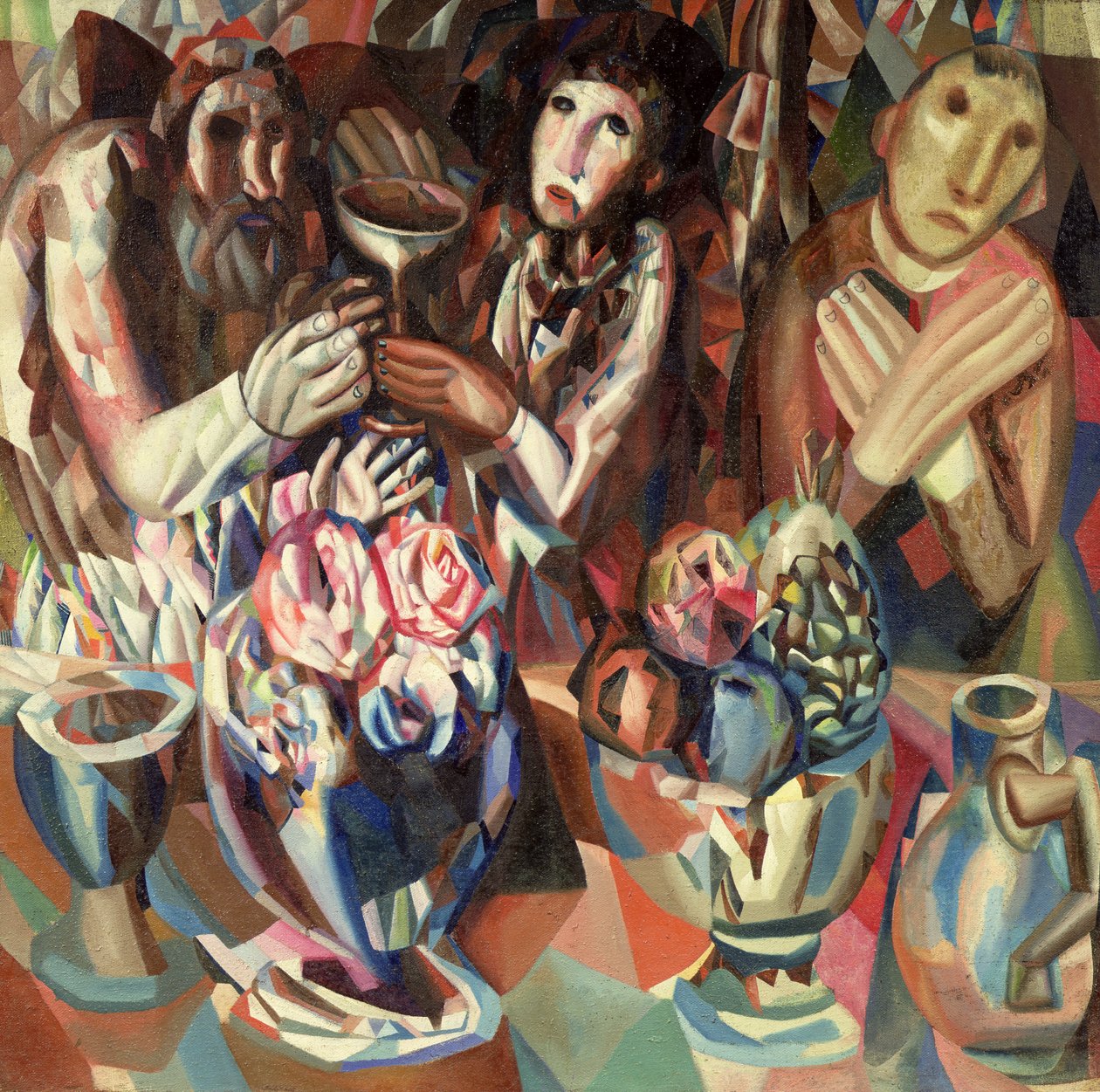 Masadaki Üçlü, 1914-15 by Pawel Nikolajewitsch Filonow