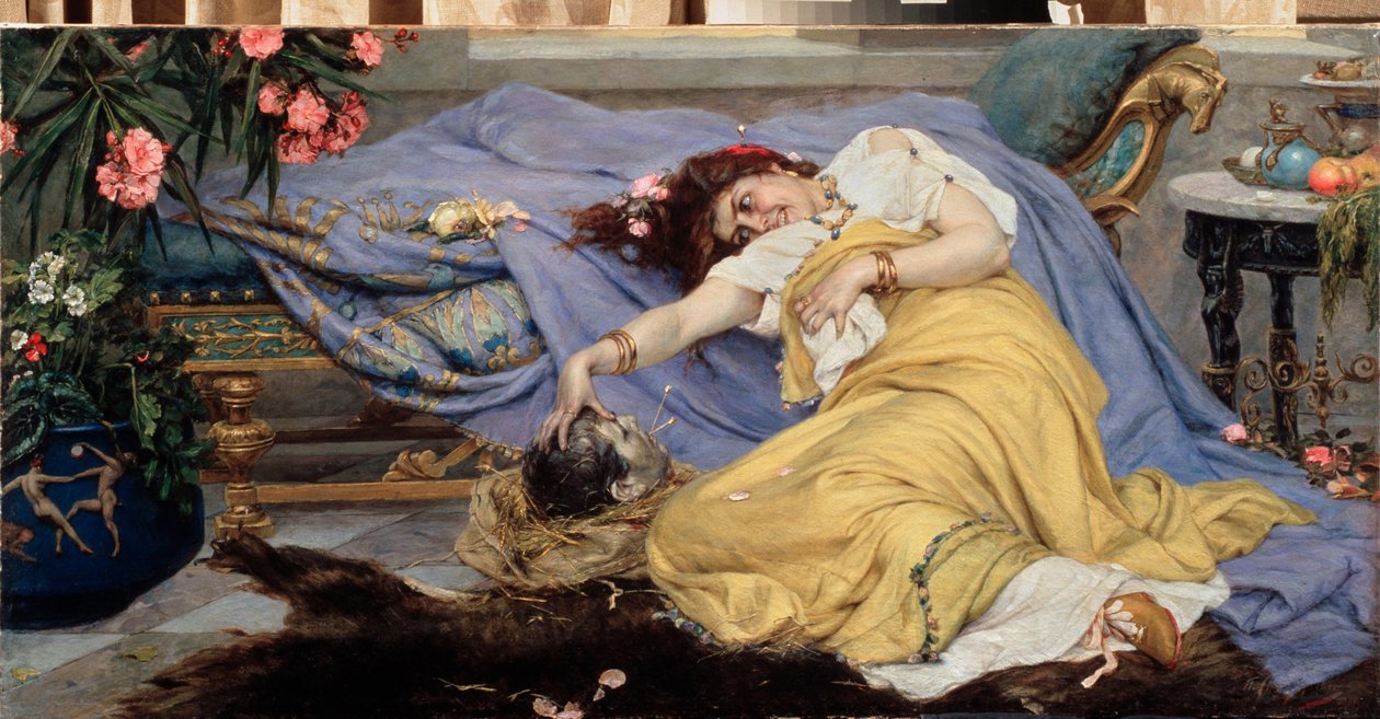 Fulvia (Fulvie Flacca Bambula, MÖ 77-40) avec la tete de Cicero (Marcus Tullius Cicero) by Pavel Alexandrovich Svedomsky