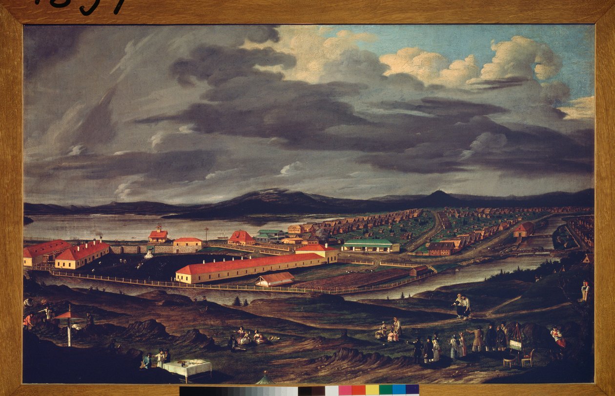 Oural, Demidov Çelik Fabrikası (Ural, Demidov Çelik Fabrikası) - Pavel Petrovich Vedenetsky (1766-1847), tuval üzerine yağlı boya by Pavel Petrovich Vedenetsky